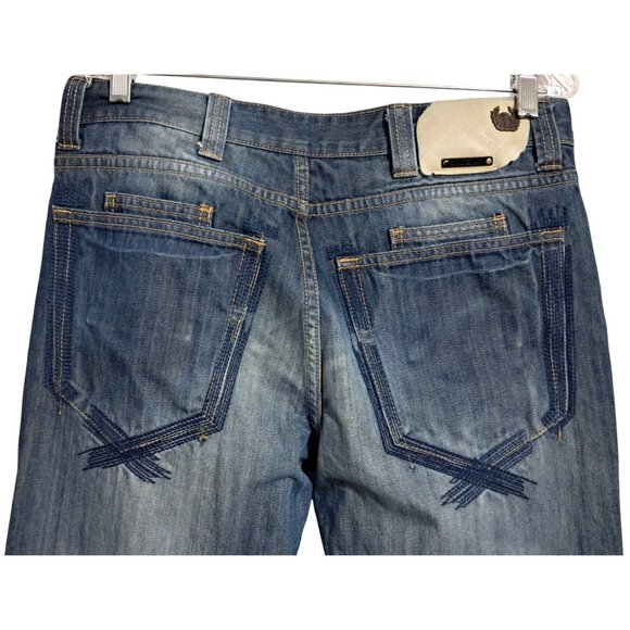 Do Denim Mens Jeans Size 32/32 Distressed Straight Leg Blue Faded Wash Y2K - Picture 3 of 9